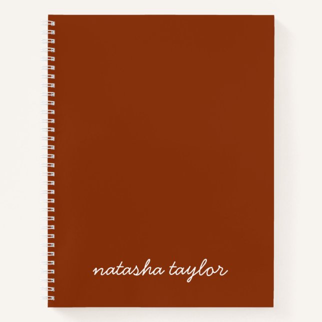 Carnet Script en terre cuite moderne tendance Monogramme  (Devant)