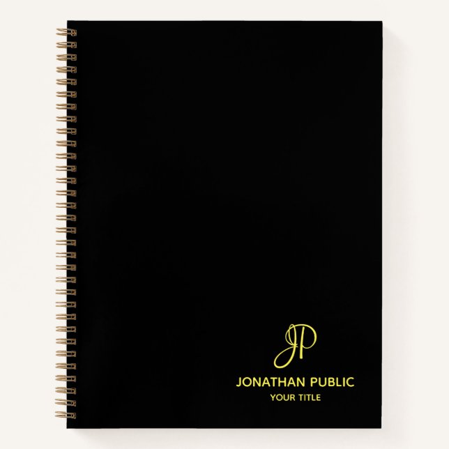 Carnet Script Gold Monogramme Entreprise professionnelle  (Devant)