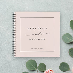 Carnet Script minimaliste moderne Blush rose Mariage invi