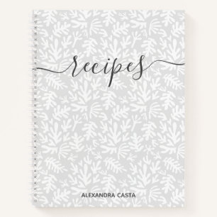 Carnet Script minimaliste moderne Botanique Custom Recett