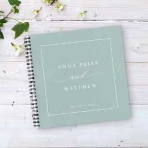 Carnet Script minimaliste moderne Dusty Green Mariage inv