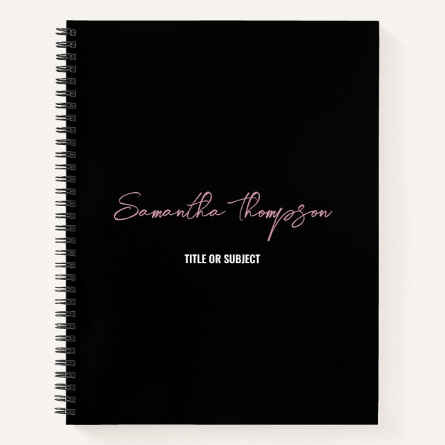 Carnet Script minimaliste rose moderne (Devant)