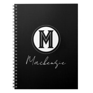 Carnet Script moderne élégant Monogramme Office 3 anneau