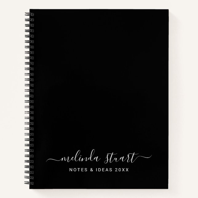 Carnet Script Moderne Professionnel Noir et Blanc (Devant)