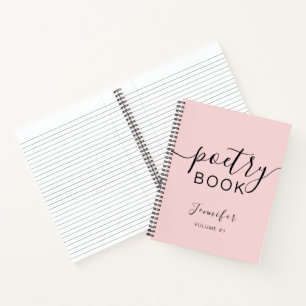 Carnet Script noir rose vif Votre nom Poésie