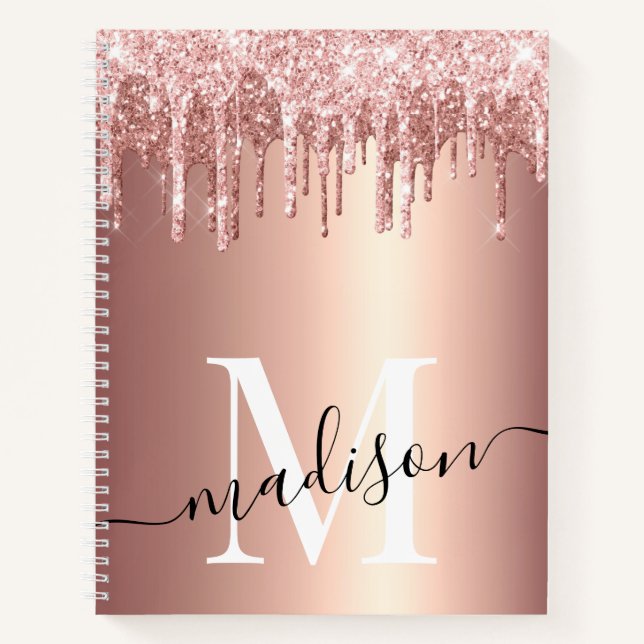 Carnet Script rose Gold Foil Parties scintillant Drig (Devant)