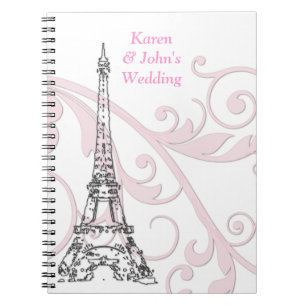 Carnet Scrolls et Tour Eiffel - Rose