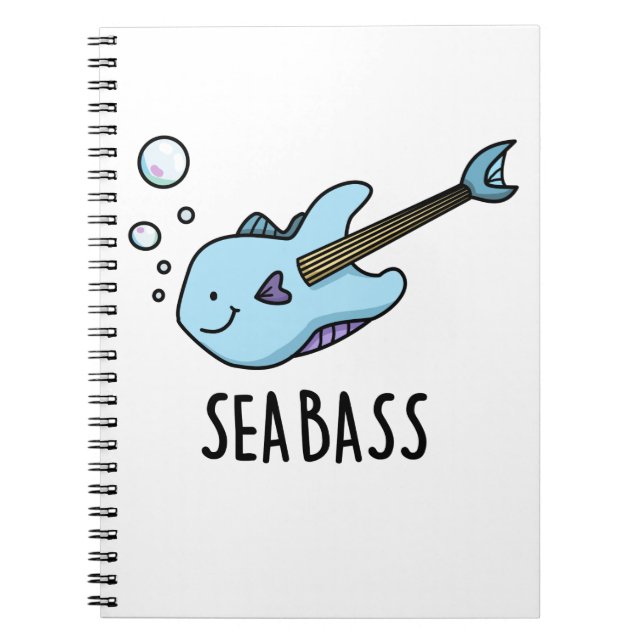 Carnet Sea Bass Funny Bass Guitare Poisson Pun (Devant)