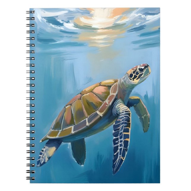 Carnet Sea Turtle Ocean Animal Watercolor (Devant)