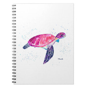 Carnet Sea turtle watercolor ocean Hawaiian tropical