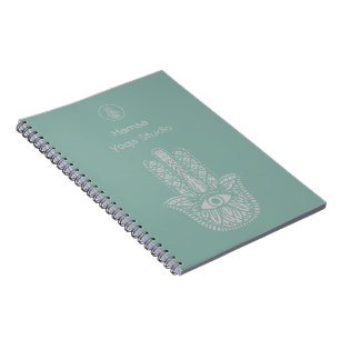 Carnet Seafoam Green Yoga Studio Hamsa personnalisable