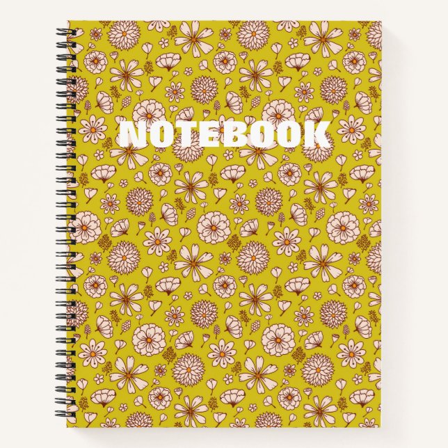 Carnet Seamless Floral pattern yellow (Devant)