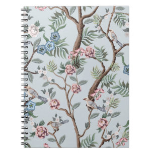 Carnet Seamless pattern in chinoiserie style with peonies