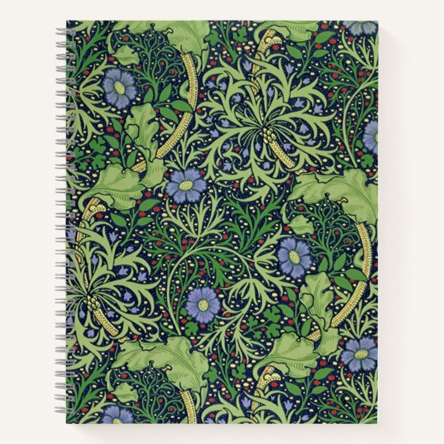 Carnet Seaweed Art nouveau design by William Morris (Devant)