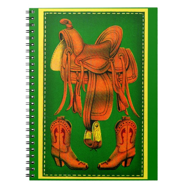 Carnet Selle occidentale et bottes de cowboy (Devant)