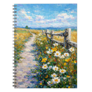 Carnet Sentier fleuri ensoleillé Impressionniste Prairie