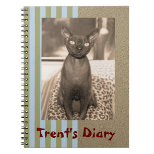 Carnet Sepia Photo Devon Rex Cat