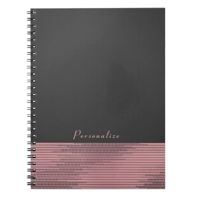 Carnet Séquins de glam moderne rose et gris chic élégant (Devant)