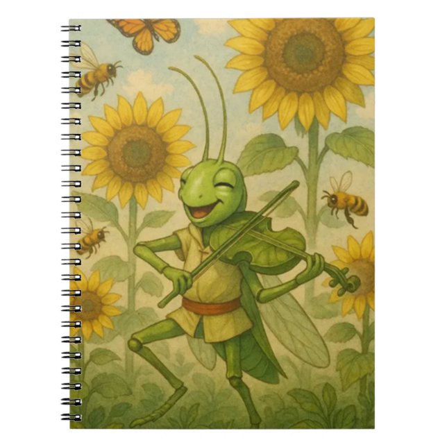 Carnet Sérénade d'été : Le joyeux violoniste criquet (Devant)