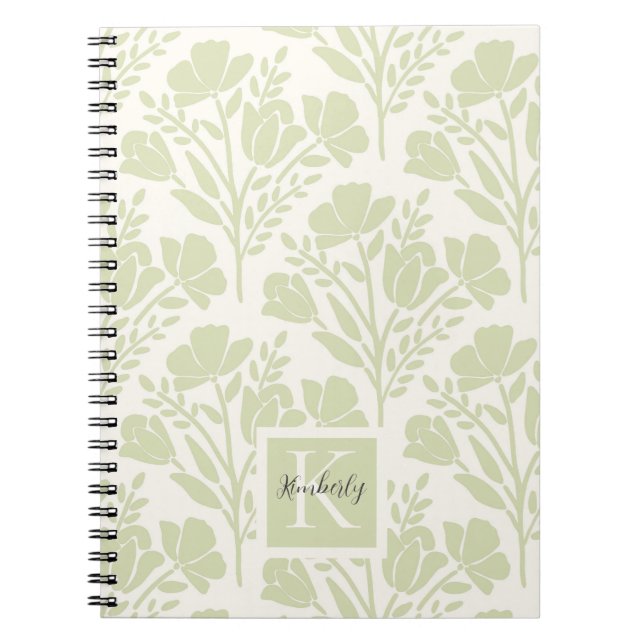 Carnet Serene Neutral Florals Monogramme (Devant)