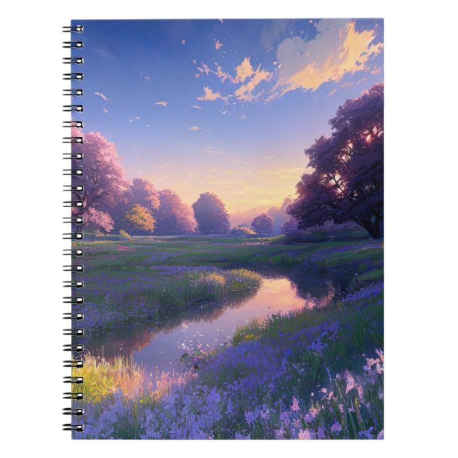 Carnet Sérénité dans la prairie marécageuse du coucher du (Devant)