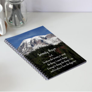 Carnet Serenity Prayer Mount Rainier Photo Notebook