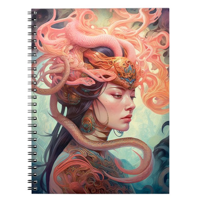 Carnet Serpent Hair Lady Imaginaire Art (Devant)