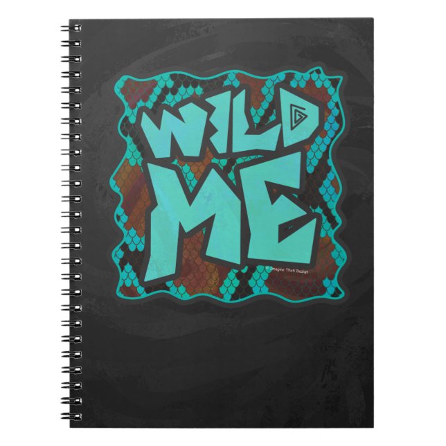 Carnet Serpent Wild Me Impression Brown et Turquoise (Devant)