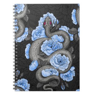 Carnet Serpents et roses bleus