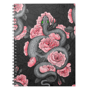 Carnet Serpents et roses de pêche