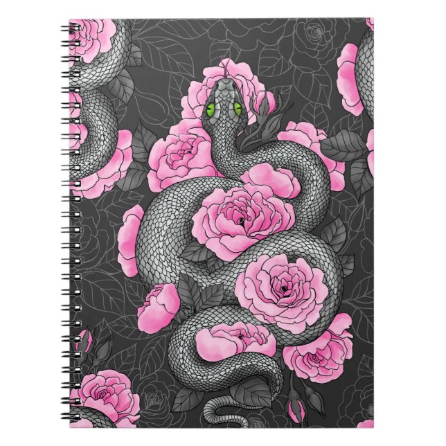 Carnet Serpents et roses roses (Devant)
