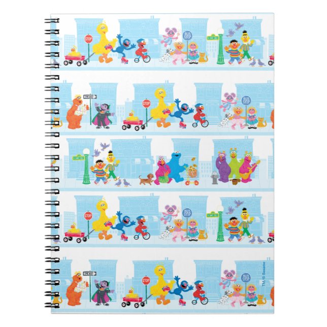 Carnet Sesame Pals Marcher Le Long De Sesame Street Motif (Devant)