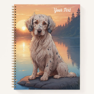 Carnet Setter anglais au bord d'un lac