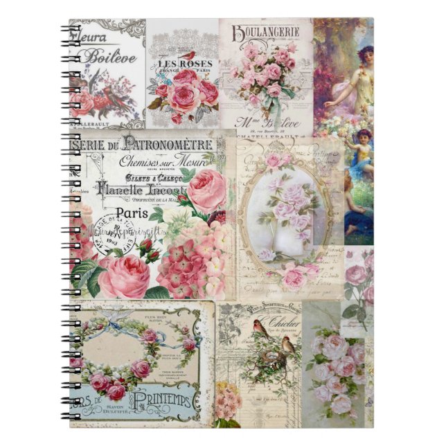 Carnet Shabby chic collage, country victorian, decoupage (Devant)