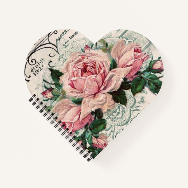 Carnet shabby chic, découpage, victorien, français chic,  (Devant)