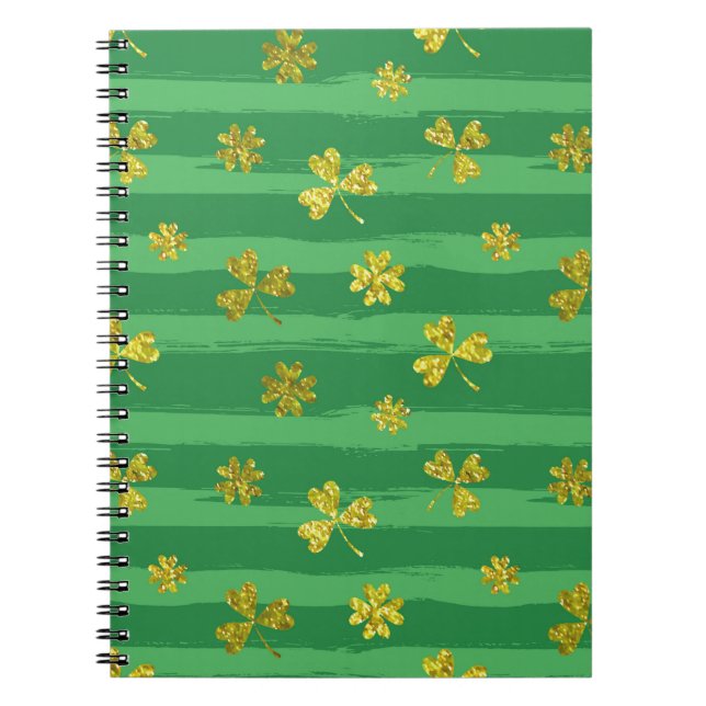 Carnet shamrock d'or st patrick (Devant)