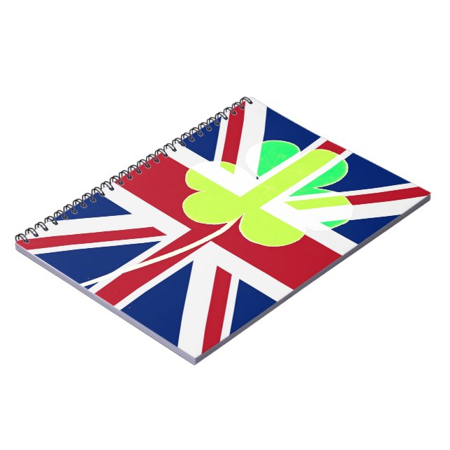 Carnet Shamrock du drapeau irlandais britannique Clover S (Côté gauche)