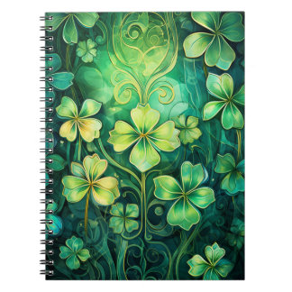 CARNET SHAMROCKS DE CLOVER CELTIQUE IRLANDAIS VERT