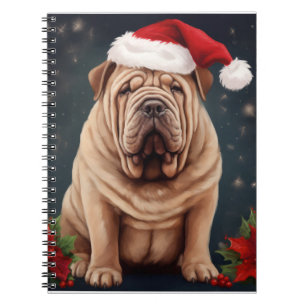 Carnet Shar Pei Chien dans Noël de neige