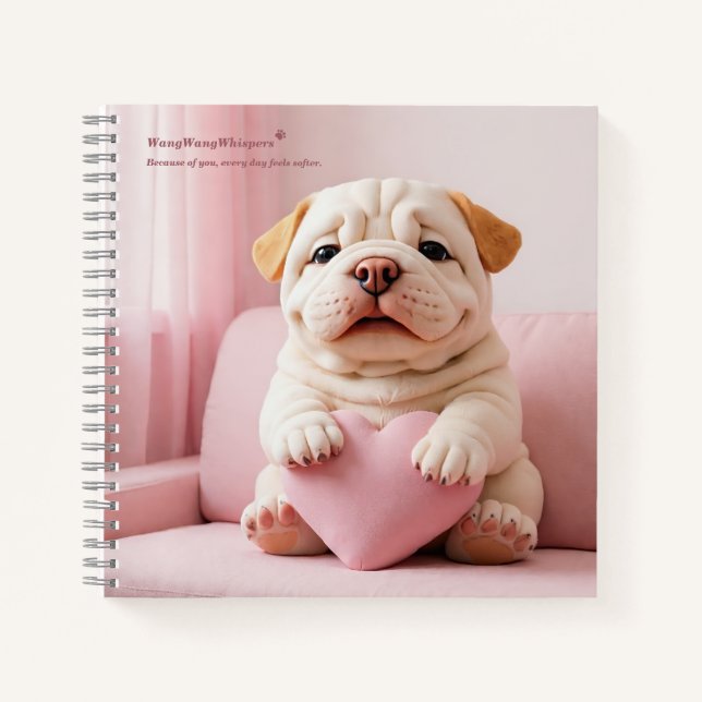 Carnet Shar Pei Puppy – Sweet Embrace by WangWang (Devant)