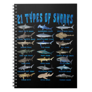 Carnet Shark Lovers 21 Types of Sharks Ocean Animal