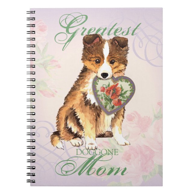 Carnet Sheltie Heart Maman (Devant)