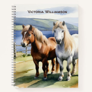 Carnet Shetland Ponies Campagne Equine Nom personnalisé