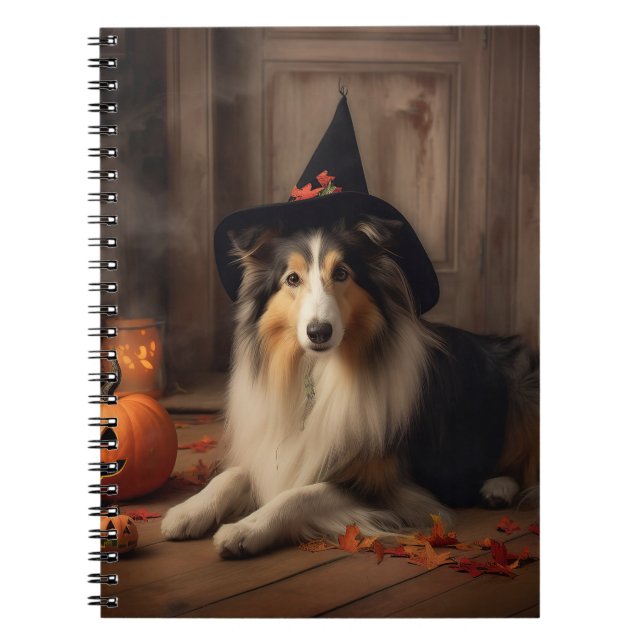 Carnet Shetland Sheepdog Citrouille Halloween effrayant (Devant)