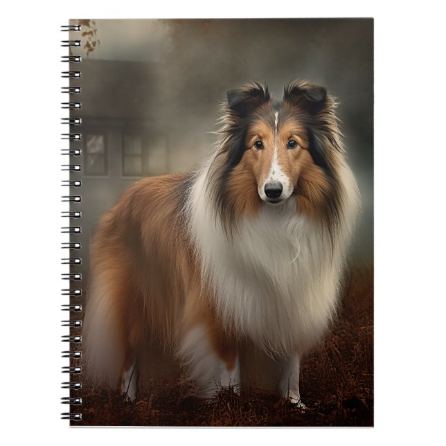 Carnet Shetland Sheepdog Halloween effrayant (Devant)