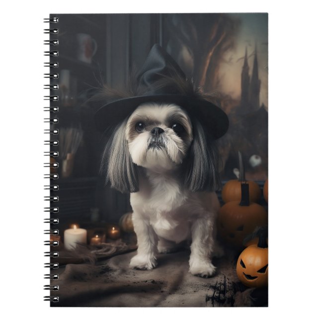 Carnet Shih Tzu Citrouilles Halloween effrayant (Devant)