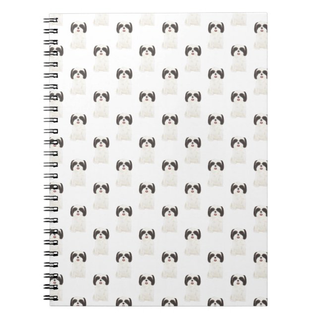 Carnet Shih Tzu (noir et blanc) (Devant)