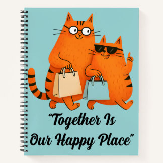 Carnet Shopping Day Cat Love Spiral Notebook