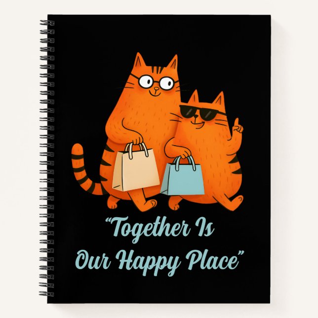 Carnet Shopping Day Cat Love Spiral Notebook (Devant)