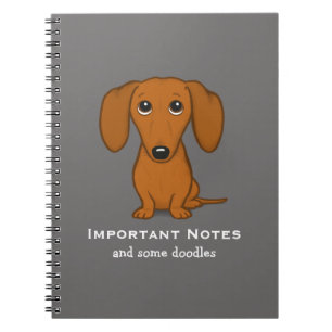 Carnet Short Haired Dachshund Chien de dessin mignon Do